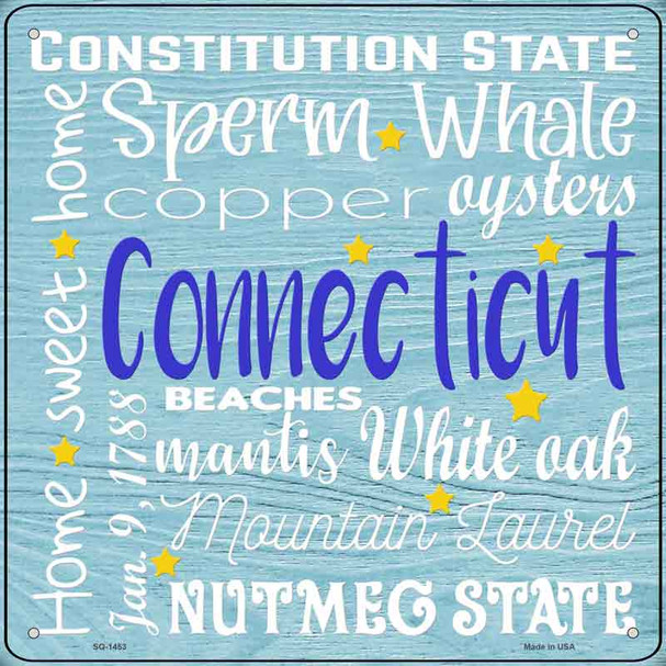 Connecticut Motto Wholesale Novelty Metal Square Sign