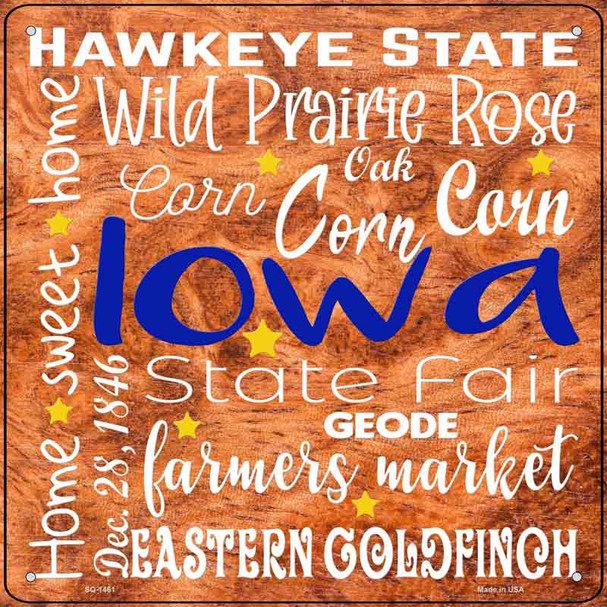 Iowa Motto Wholesale Novelty Metal Square Sign