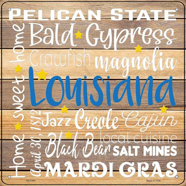 Louisiana Motto Wholesale Novelty Metal Square Sign