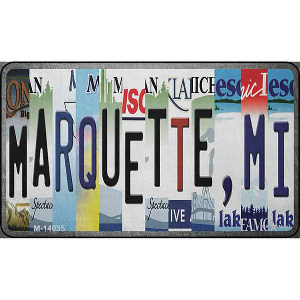 Marquette MI Strip Art Wholesale Novelty Metal Magnet