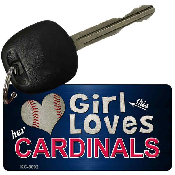 This Girl Loves Her Cardinals Wholesale Novelty Key Chain KC-8092