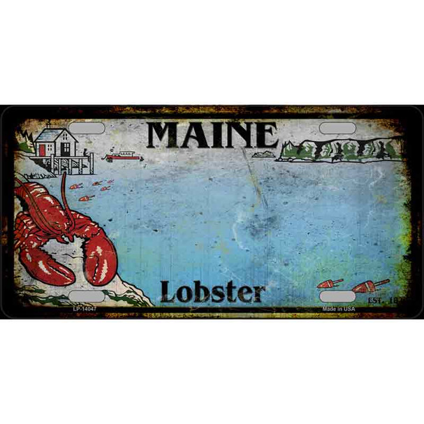 Maine Lobster Blank Rusty Wholesale Novelty Metal License Plate