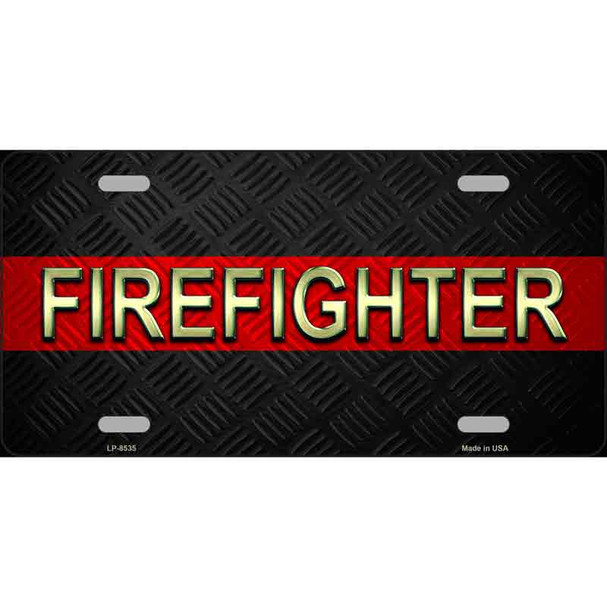 Firefighter Thin Red Line Wholesale Metal Novelty License Plate