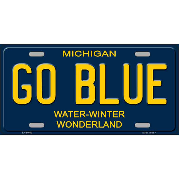 Go Blue Michigan Blue Wholesale Novelty Metal License Plate