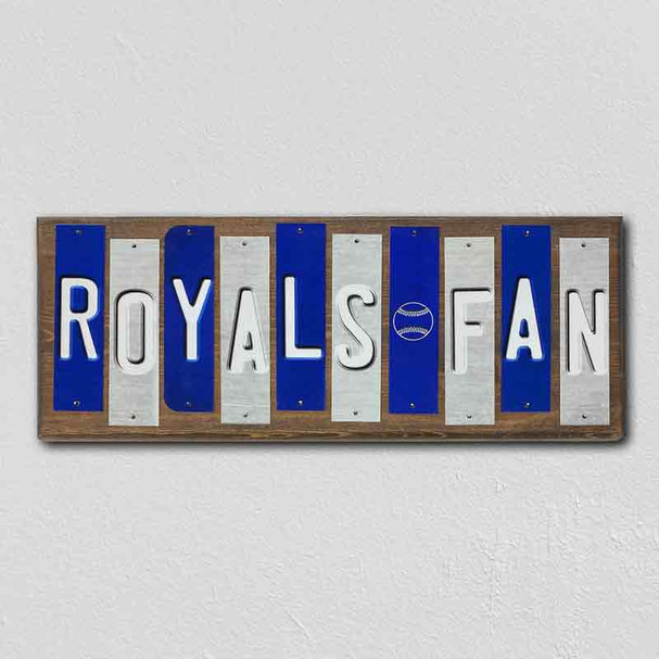 Royals Fan Team Colors Baseball Fun Strips Novelty Wood Sign WS-621