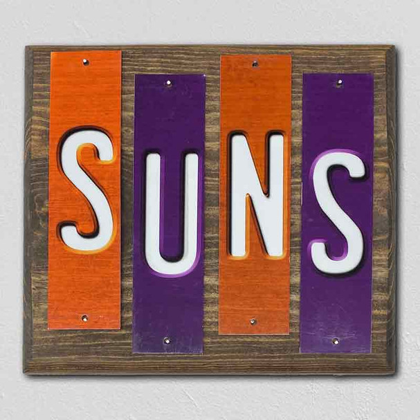 Suns Team Colors Basketball Fun Strips Novelty Wood Sign WS-680