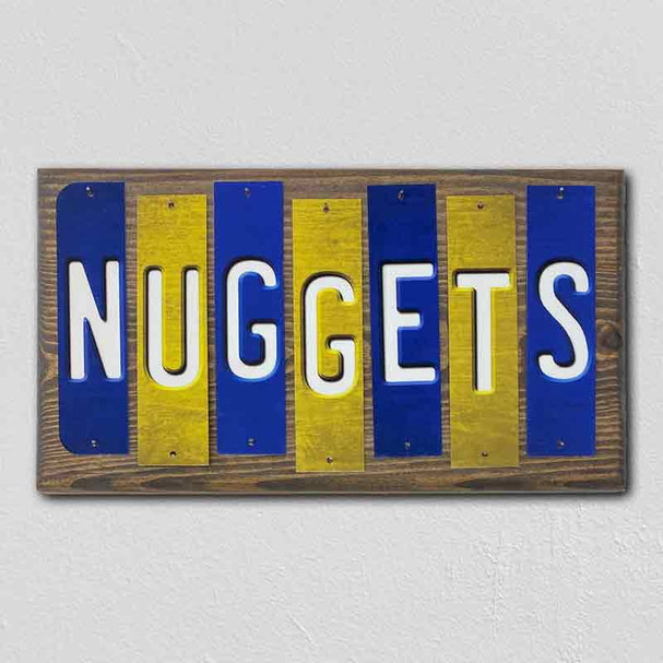 Nuggets Team Colors Basketball Fun Strips Novelty Wood Sign WS-704