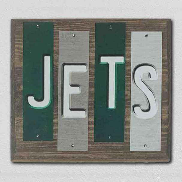 Jets Team Colors Football Fun Strips Wood Sign WS-720