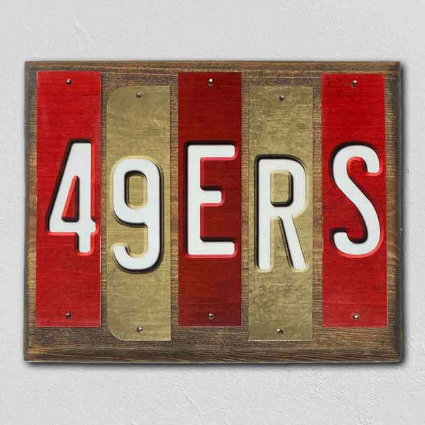 49ers Team Colors Football Fun Strips Wood Sign WS-740