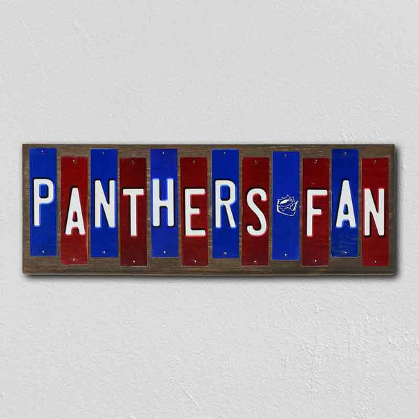 Panthers Fan Team Colors Hockey Fun Strips Novelty Wood Sign WS-801
