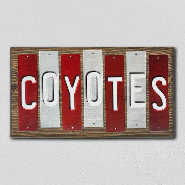 Coyotes Team Colors Hockey Fun Strips Novelty Wood Sign WS-816