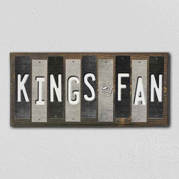 Kings Fan Team Colors Hockey Fun Strips Novelty Wood Sign WS-825
