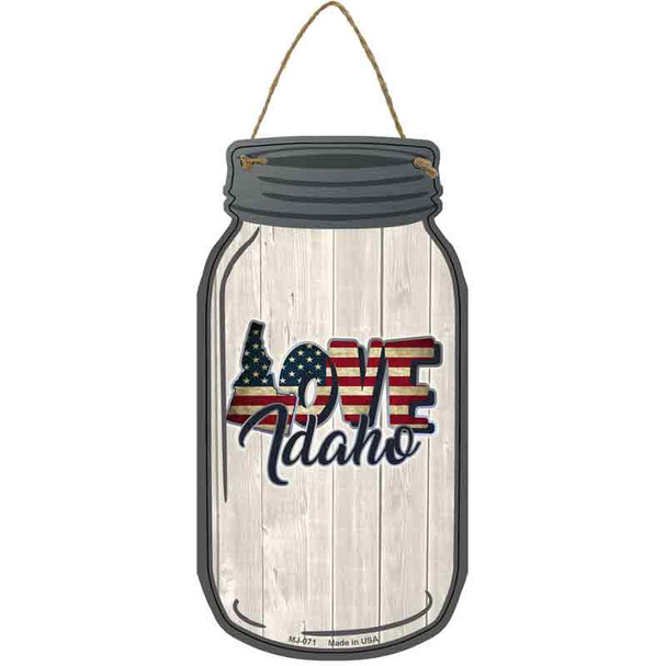 Love Idaho Silhouette Wholesale Novelty Metal Mason Jar Sign