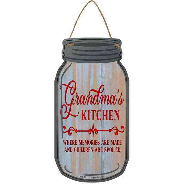 Grandmas Kitchen Spoil Wholesale Novelty Metal Mason Jar Sign