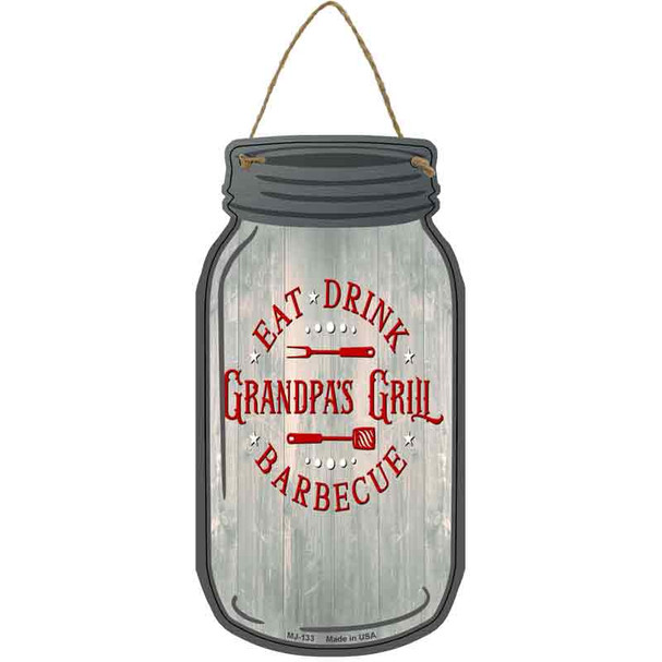 Grandpas Grill Wholesale Novelty Metal Mason Jar Sign