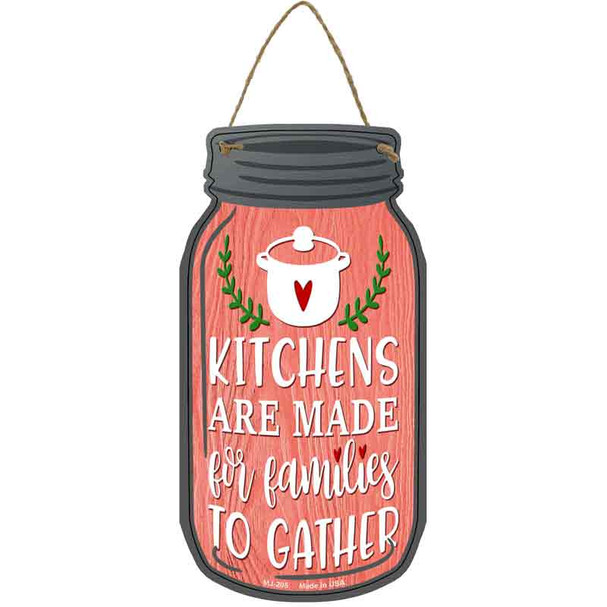 Families Gather Red Wholesale Novelty Metal Mason Jar Sign