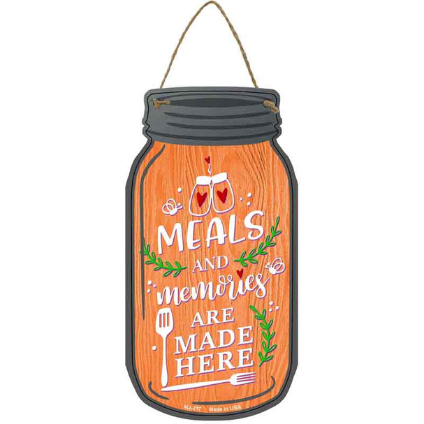 Meals And Memories Orange Wholesale Novelty Metal Mason Jar Sign