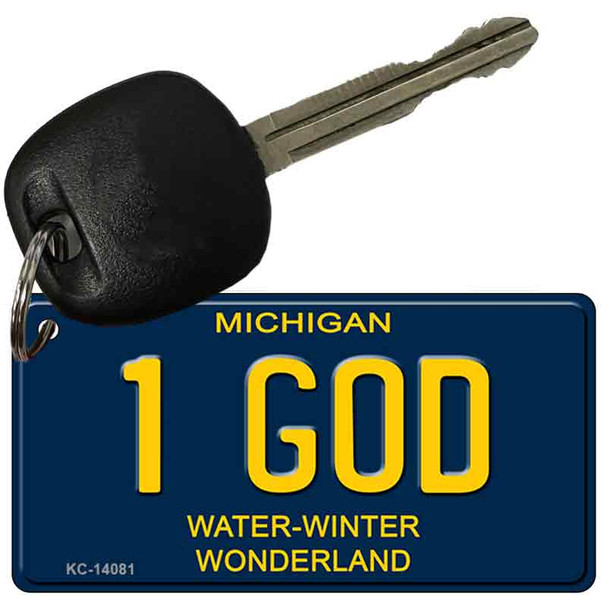 1 God Michigan Blue Wholesale Novelty Key Chain