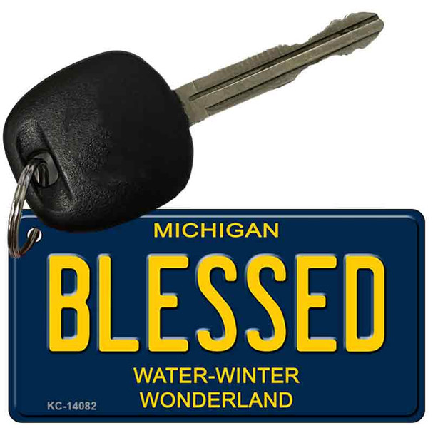 Blessed Michigan Blue Wholesale Novelty Key Chain