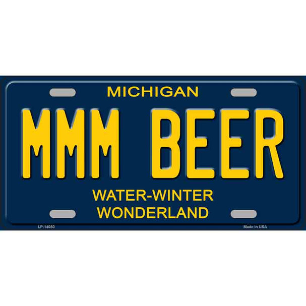 Mmm Beer Michigan Blue Wholesale Novelty License Plate