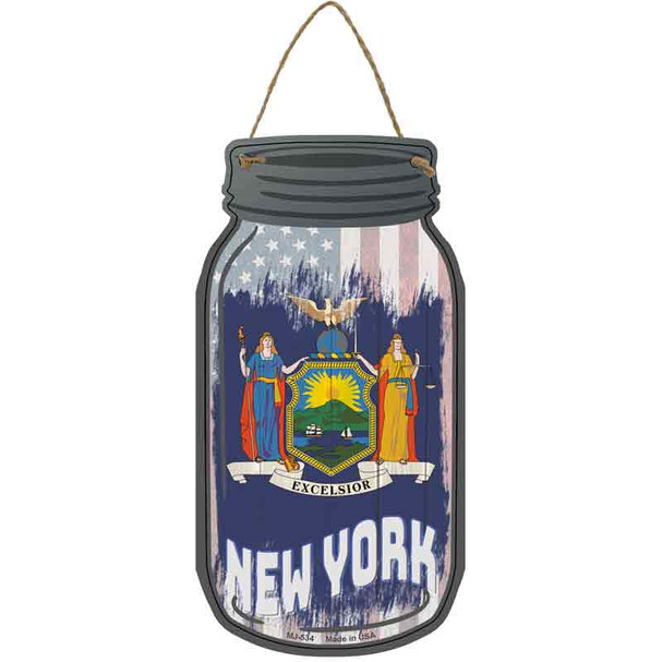 New York | USA Flag Wholesale Novelty Metal Mason Jar Sign