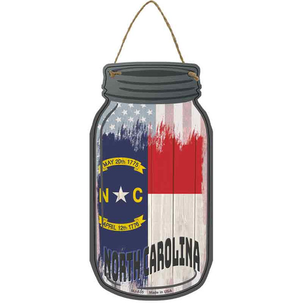 North Carolina | USA Flag Wholesale Novelty Metal Mason Jar Sign