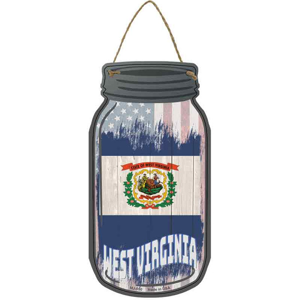 West Virginia | USA Flag Wholesale Novelty Metal Mason Jar Sign