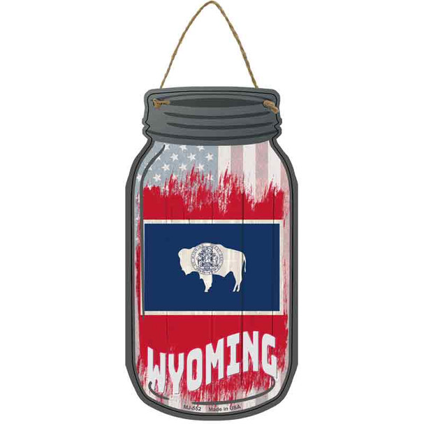 Wyoming | USA Flag Wholesale Novelty Metal Mason Jar Sign