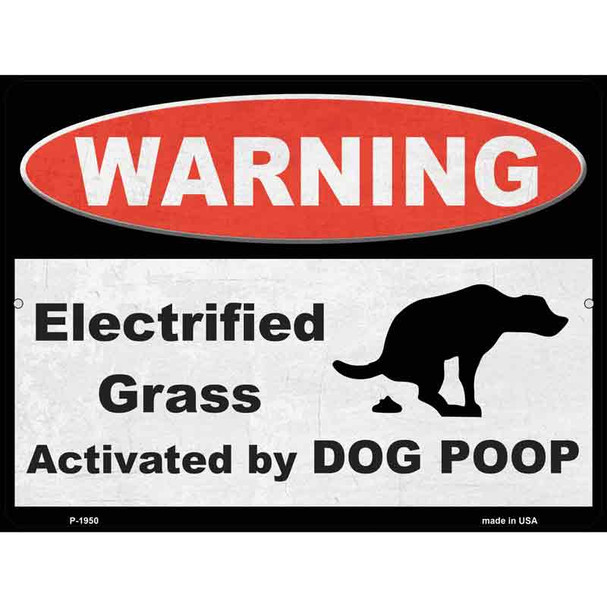 Warning Electrified Grass Wholesale Novelty Metal Parking Sign