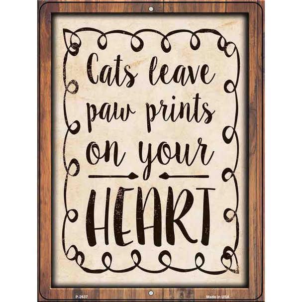 Paw Prints On Heart Wholesale Novelty Metal Parking Sign