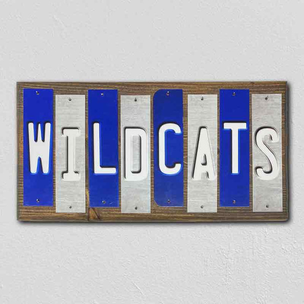 Wildcats KY Team Colors College Fun Strips Wholesale Novelty Wood Sign WS-846