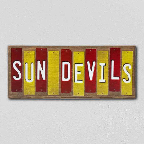 Sun Devils Team Colors College Fun Strips Wholesale Novelty Wood Sign WS-854