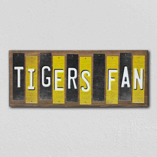 Tigers Fan MO Team Colors College Fun Strips Wholesale Novelty Wood Sign WS-867