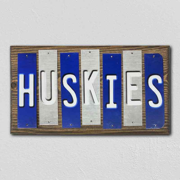 Huskies CT Team Colors College Fun Strips Wholesale Novelty Wood Sign WS-870