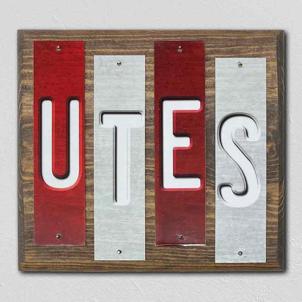 Utes Team Colors College Fun Strips Wholesale Novelty Wood Sign WS-878