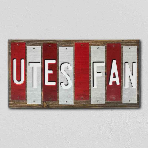 Utes Fan Team Colors College Fun Strips Wholesale Novelty Wood Sign WS-879