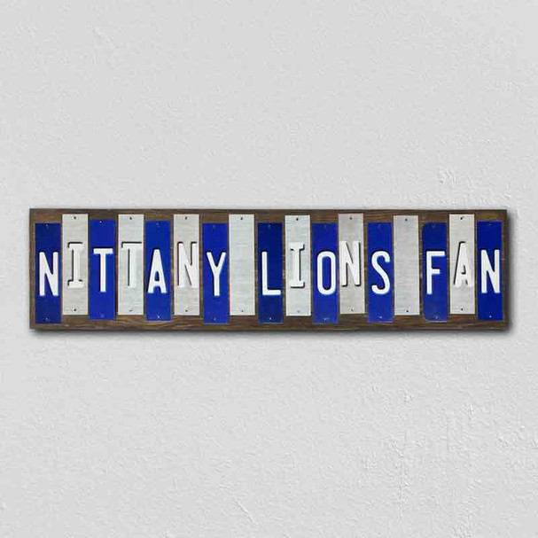 Nittany Lions Fan Team Colors College Fun Strips Wholesale Novelty Wood Sign WS-893