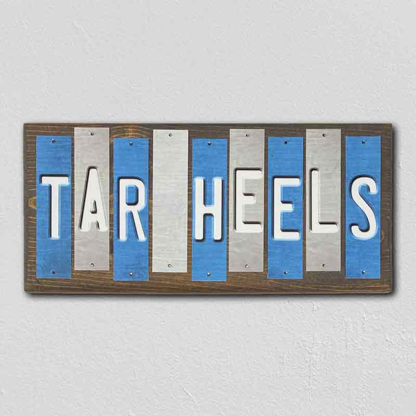 Tar Heels Team Colors College Fun Strips Wholesale Novelty Wood Sign WS-924