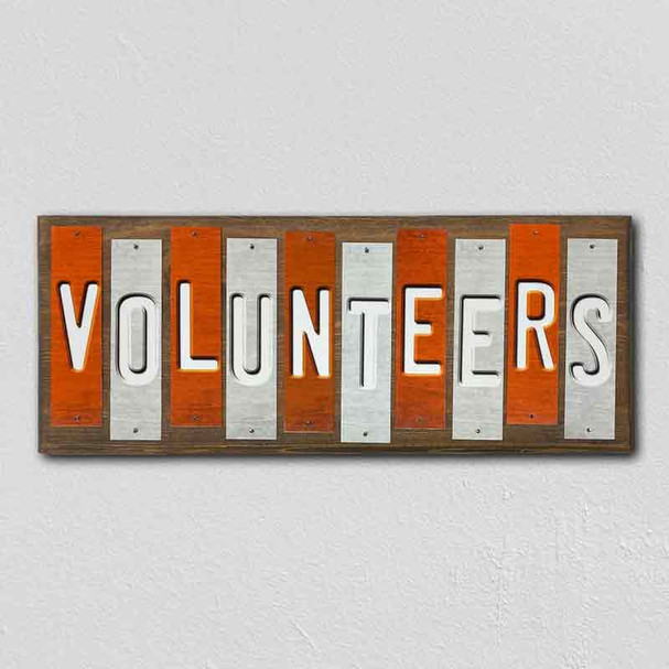 Volunteers Team Colors College Fun Strips Wholesale Novelty Wood Sign WS-930