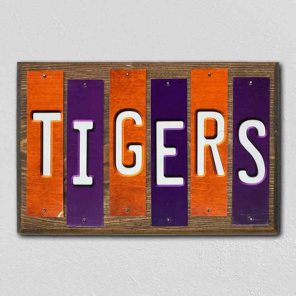 Tigers SC Team Colors College Fun Strips Wholesale Novelty Wood Sign WS-940