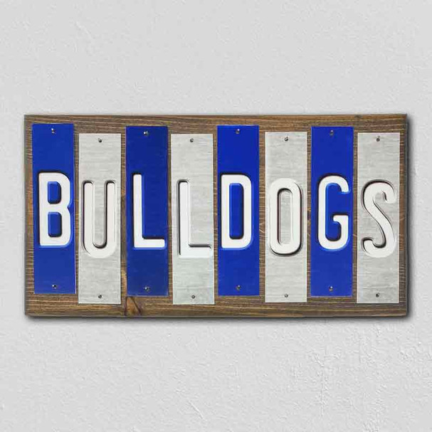Bulldogs WA Team Colors College Fun Strips Wholesale Novelty Wood Sign WS-964