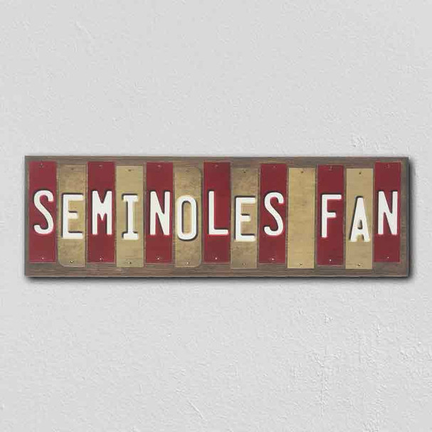 Seminoles Fan Team Colors College Fun Strips Wholesale Novelty Wood Sign WS-981