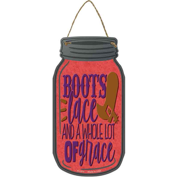 Boots Laced Wholesale Novelty Metal Mason Jar Sign