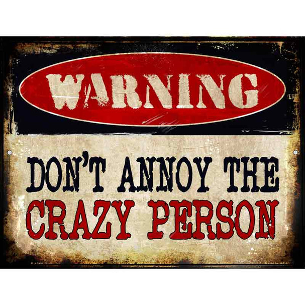 Crazy Person Wholesale Metal Novelty Parking Sign