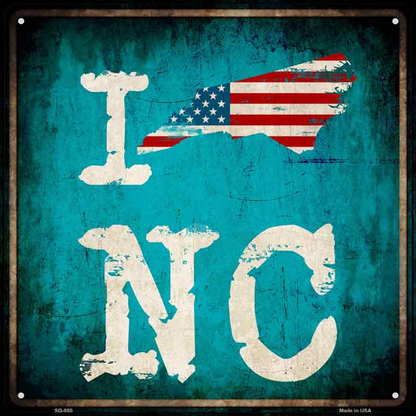 I Love North Carolina Wholesale Novelty Metal Square Sign