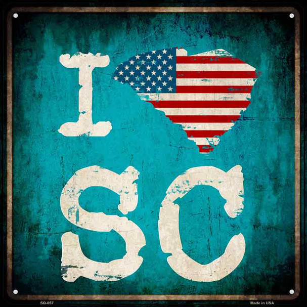 I Love South Carolina Wholesale Novelty Metal Square Sign