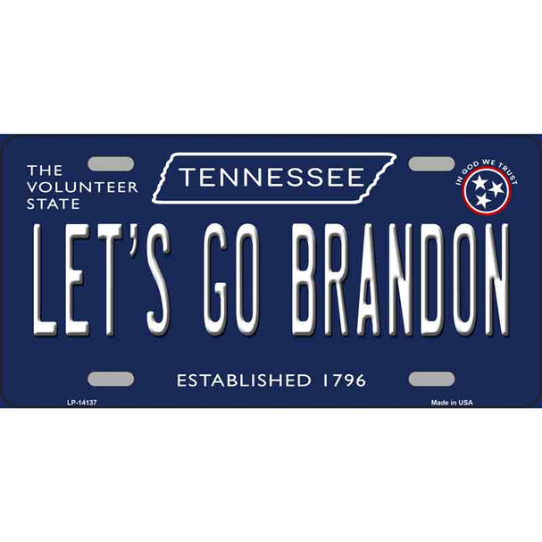 Lets Go Brandon TN Blue Wholesale Novelty Metal License Plate