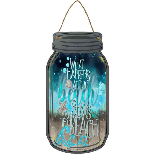 What Happens Stays At Beach Wholesale Novelty Metal Mason Jar Sign