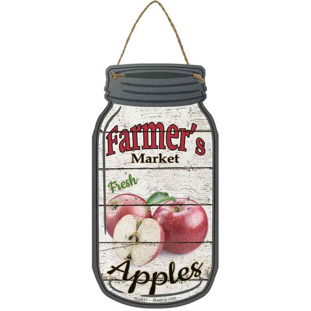 Apples Farmers Market Wholesale Novelty Metal Mason Jar Sign