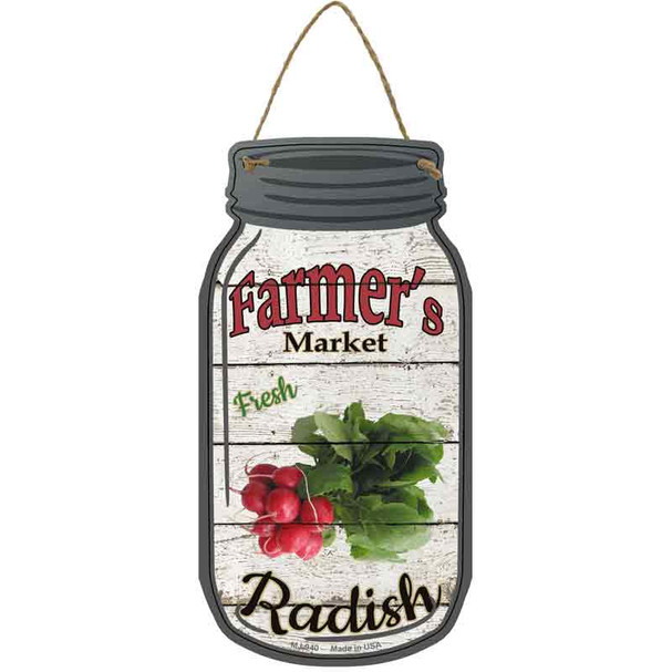 Radish Farmers Market Wholesale Novelty Metal Mason Jar Sign